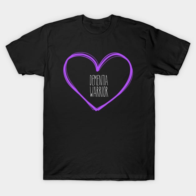 Dementia Warrior Heart Support T-Shirt by MerchAndrey